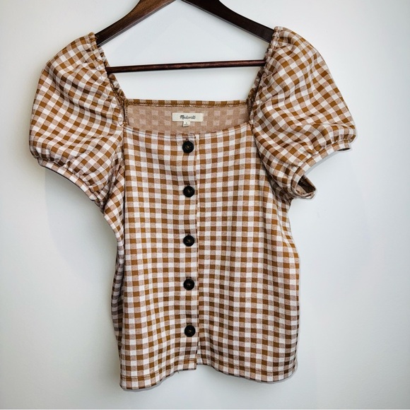 Madewell Tops - Madewell Gingham Jacquard Square-Neck Puff-Sleeve Top
Women’s SZ S